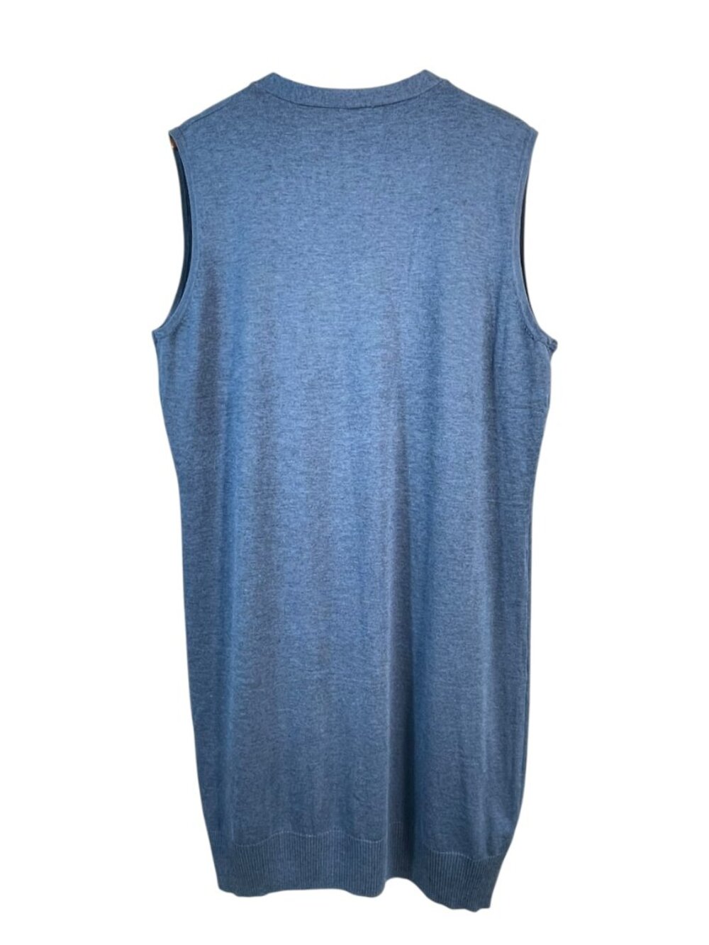 Vila Milano Blue Sleeveless Open Cardigan Vest XL Knit Duster - Picture 3 of 11